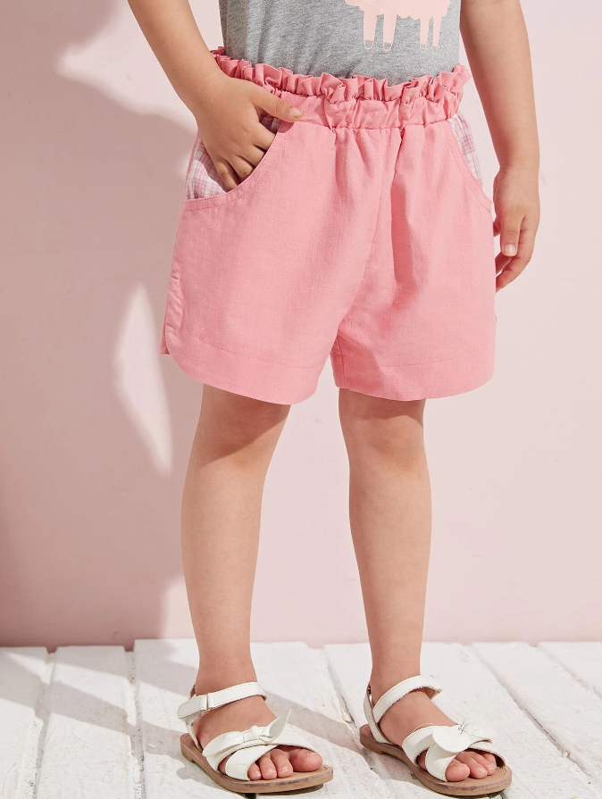 Short Rosa Pálido con Bolsillos