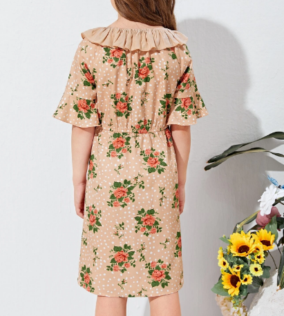 Vestido Bohemio Floral con Volantes para Niñas