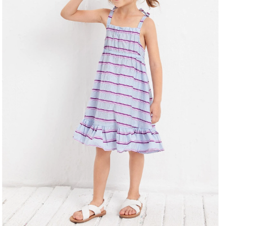 Vestido Bohemio de Rayas con Volantes para Niñas