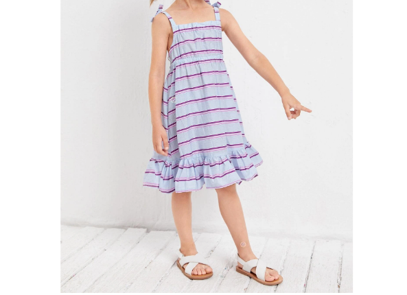 Vestido Bohemio de Rayas con Volantes para Niñas