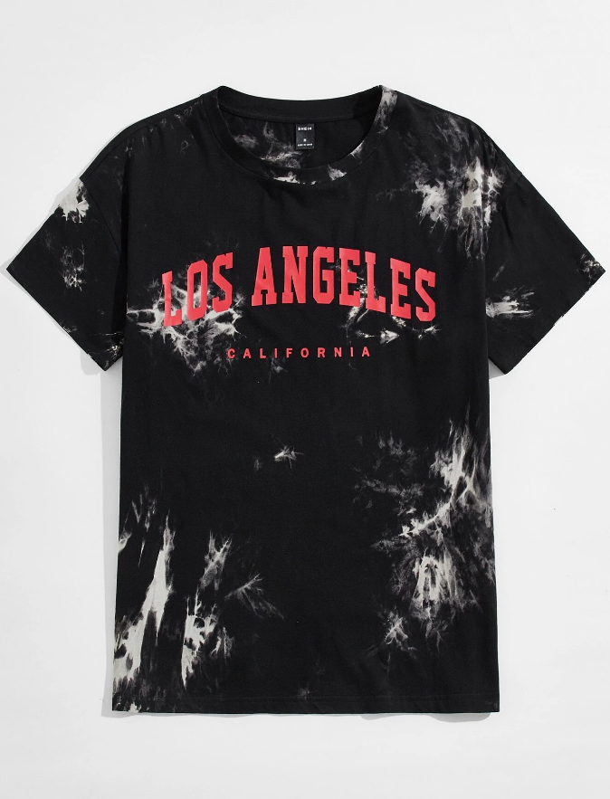 Camiseta "Los Angeles California" Estampado Tie-Dye