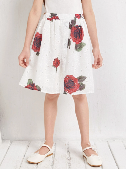 Falda Bohemia con Estampado Floral para Niñas