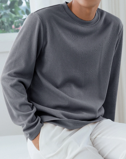 Suéter de Canalé Oversized en Neblina Azul