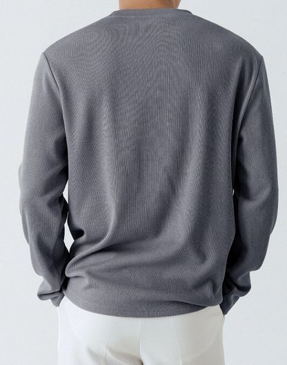 Suéter de Canalé Oversized en Neblina Azul