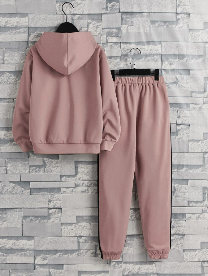 Conjunto de Sudadera y Pantalón Deportivo en Rosa Vieja