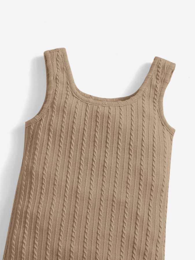Set de Dos Piezas: Vestido y Sudadera Caqui