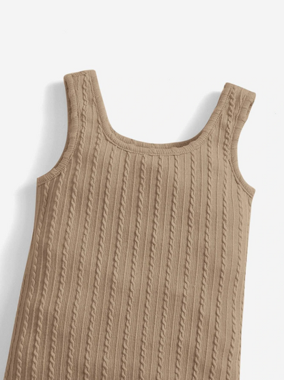 Set de Dos Piezas: Vestido y Sudadera Caqui
