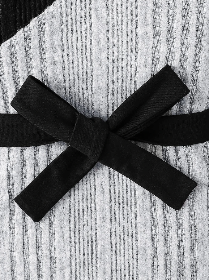Vestido con Cinturón para Chicas - Gris