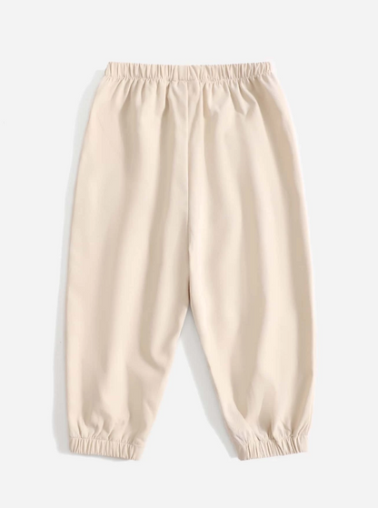 Pantalón Unisex Beige con Botones