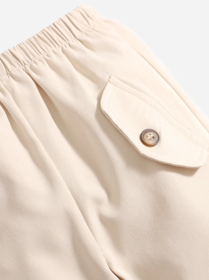 Pantalón Unisex Beige con Botones