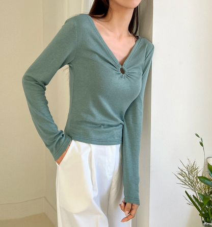 Blusa Casual con Detalle de Anilla