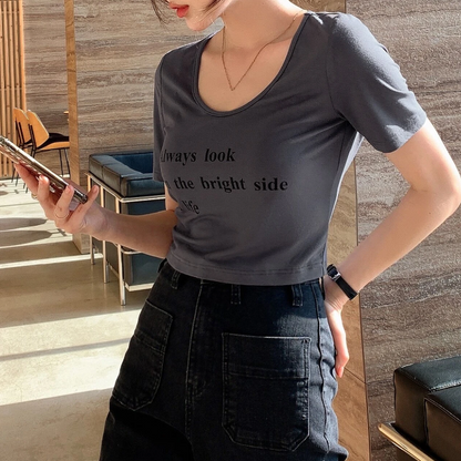Blusa Casual con Estampado de Frase