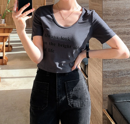 Blusa Casual con Estampado de Frase