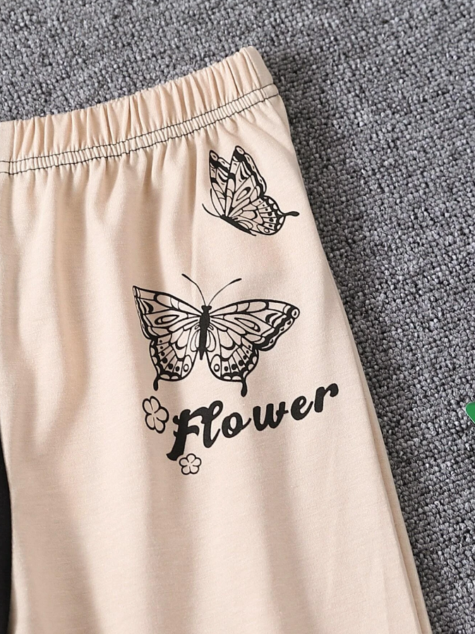 Conjunto Deportivo de 2 Piezas con Estampado de Mariposa