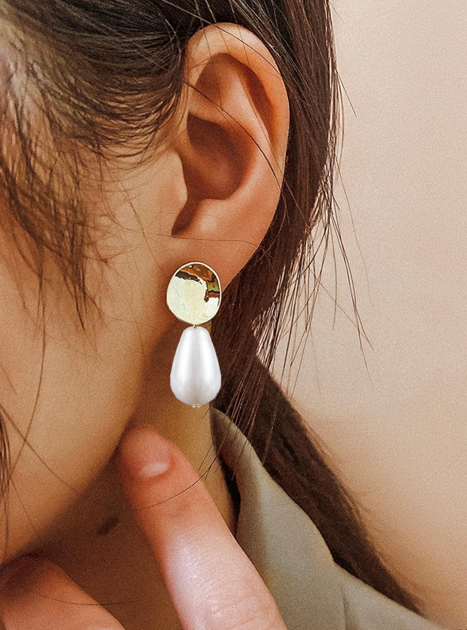 Pendientes de Perlas en Blanco