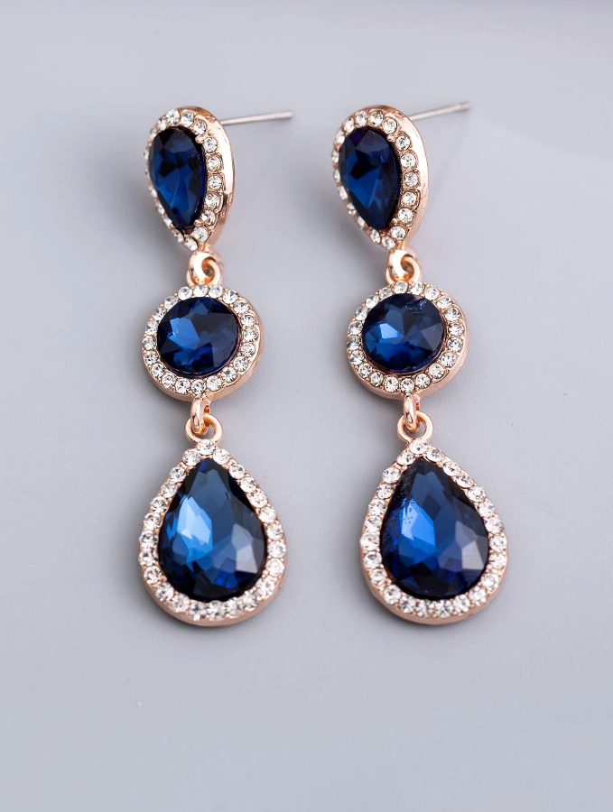 Pendientes Gota de Agua con Diamantes de Imitación