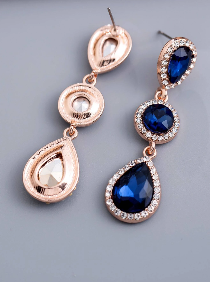 Pendientes Gota de Agua con Diamantes de Imitación
