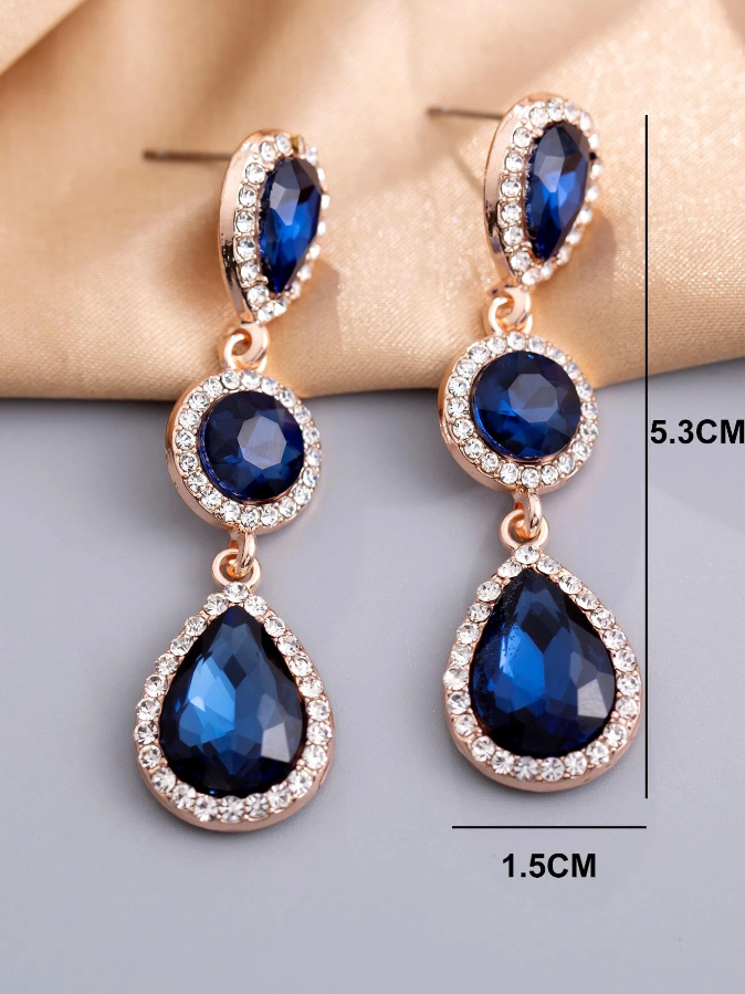Pendientes Gota de Agua con Diamantes de Imitación