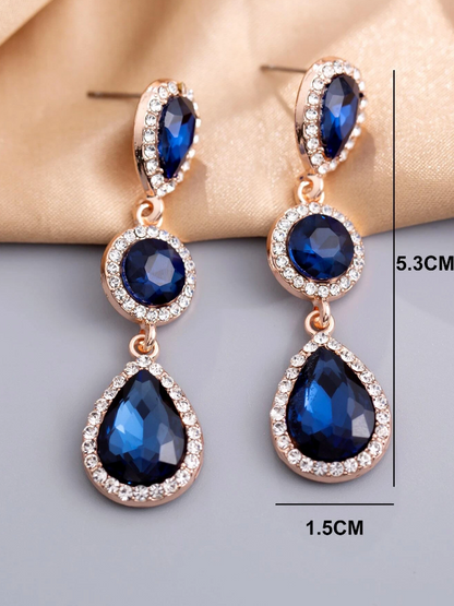Pendientes Gota de Agua con Diamantes de Imitación