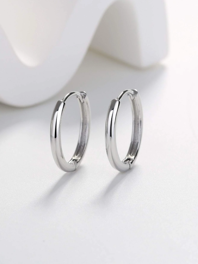 Pendientes de Titanio Plateados