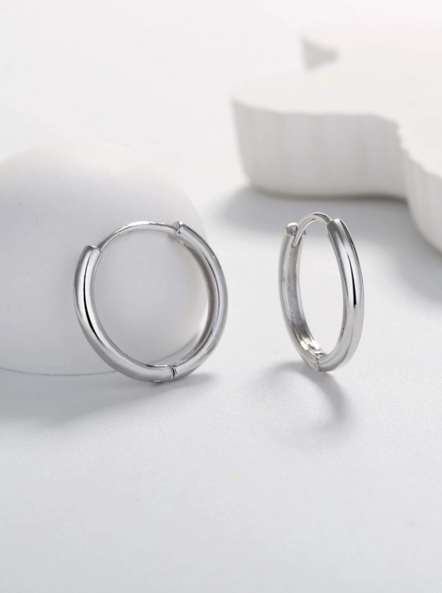 Pendientes de Titanio Plateados