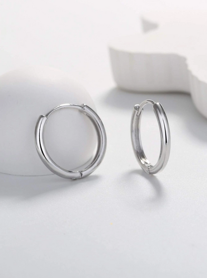 Pendientes de Titanio Plateados