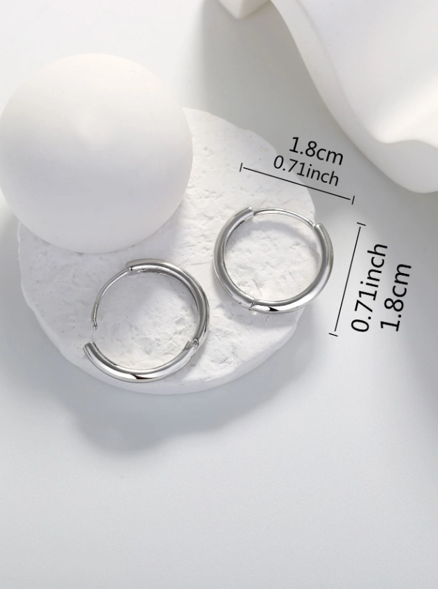 Pendientes de Titanio Plateados
