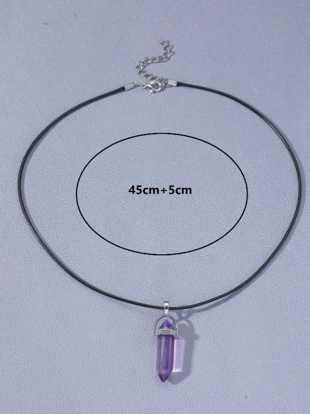 🔷 Collar Geométrico para Hombre – Diseño Minimalista & Cristal de Vidrio