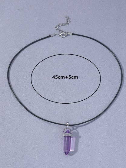 🔷 Collar Geométrico para Hombre – Diseño Minimalista & Cristal de Vidrio