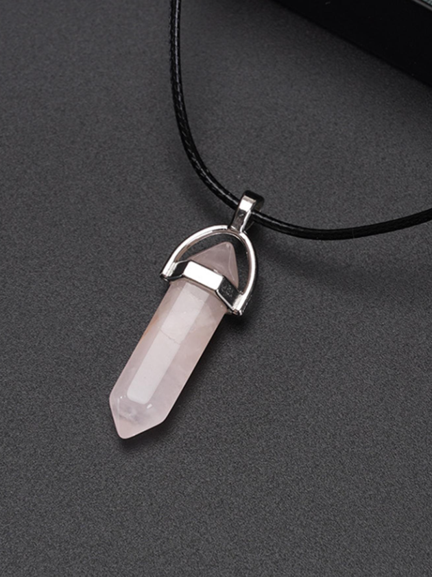 🔷 Collar Geométrico para Hombre – Diseño Minimalista & Cristal de Vidrio