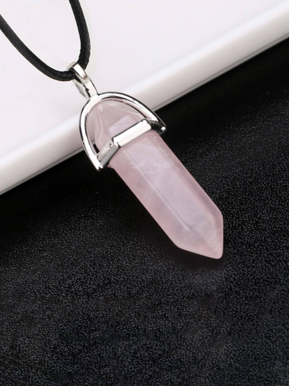 🔷 Collar Geométrico para Hombre – Diseño Minimalista & Cristal de Vidrio