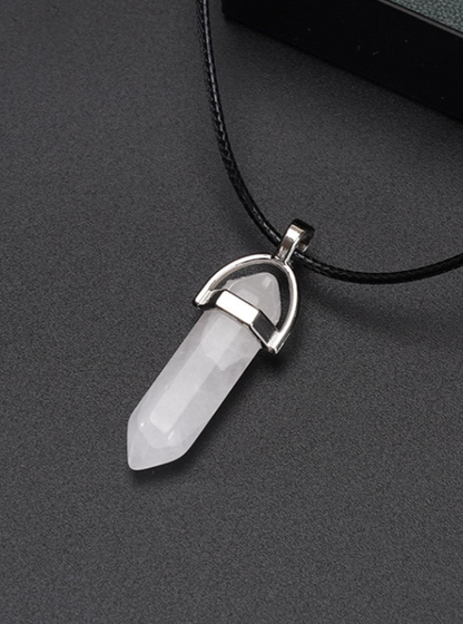 🔷 Collar Geométrico para Hombre – Diseño Minimalista & Cristal de Vidrio