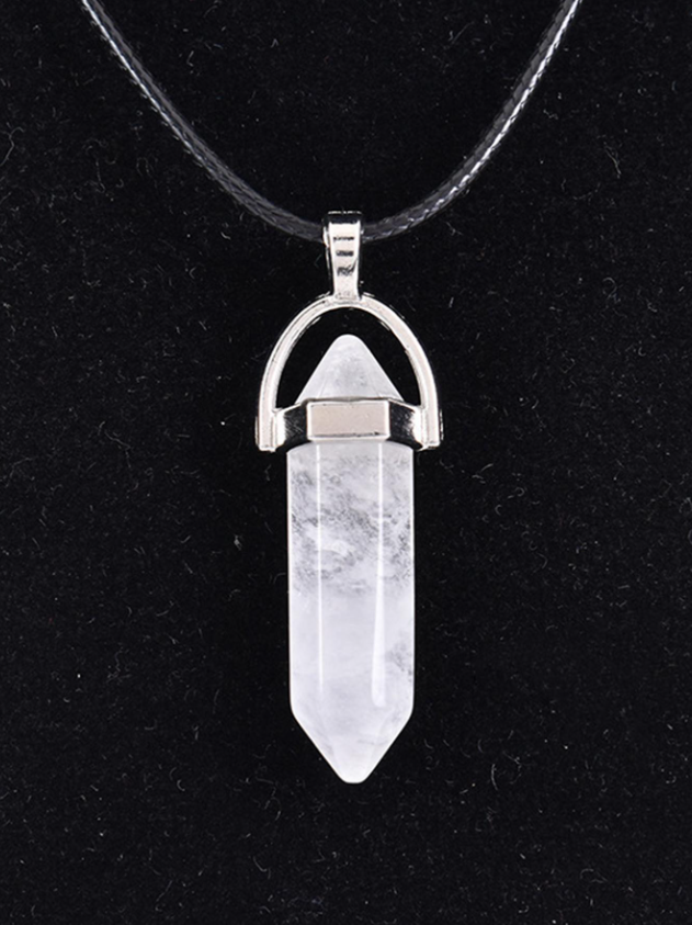 🔷 Collar Geométrico para Hombre – Diseño Minimalista & Cristal de Vidrio