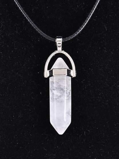 🔷 Collar Geométrico para Hombre – Diseño Minimalista & Cristal de Vidrio