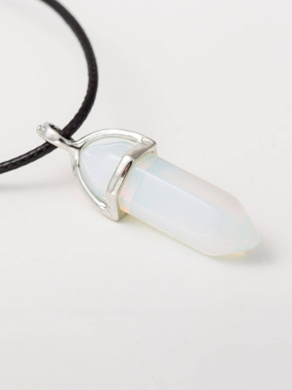 🔷 Collar Geométrico para Hombre – Diseño Minimalista & Cristal de Vidrio