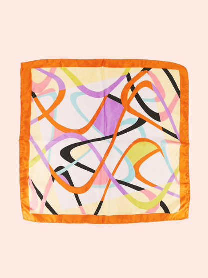 🧡 Pañuelo Seda – Diseño Abstracto & Estilo Artístico