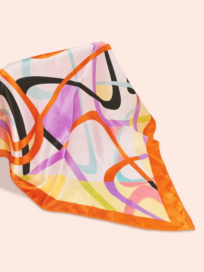 🧡 Pañuelo Seda – Diseño Abstracto & Estilo Artístico