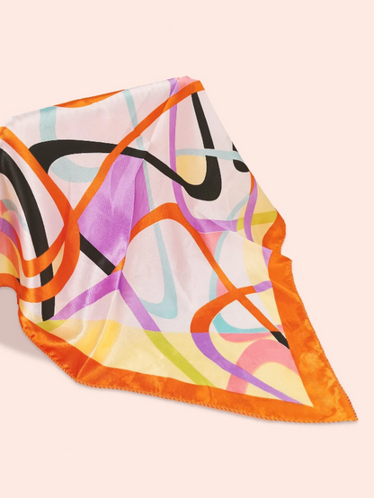 🧡 Pañuelo Seda – Diseño Abstracto & Estilo Artístico
