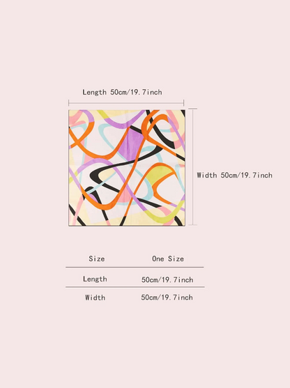 🧡 Pañuelo Seda – Diseño Abstracto & Estilo Artístico