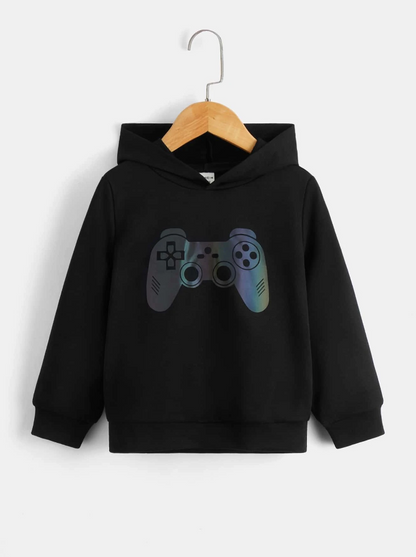 Sudadera Infantil con Capucha y Estampado de Controlador de Videojuegos