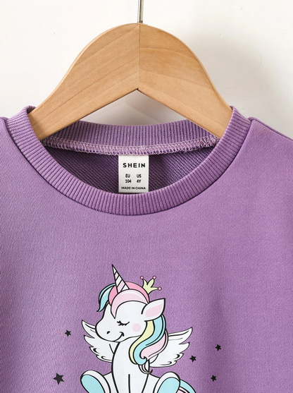Sudadera Infantil con Estampado de Unicornio y Texto "Princess"