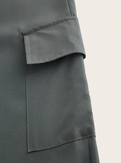 Pantalones Cargo con Estampado Geométrico - Gris Oscuro