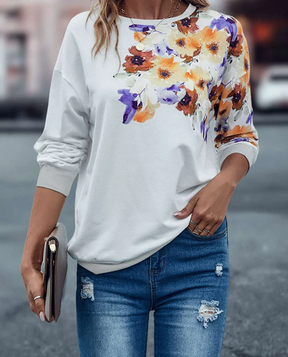 Suéter Casual con Estampado Floral