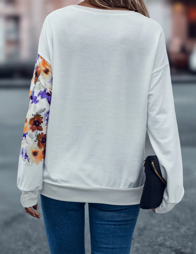 Suéter Casual con Estampado Floral