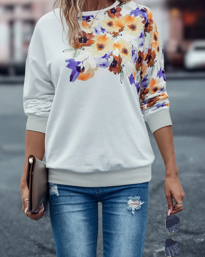 Suéter Casual con Estampado Floral