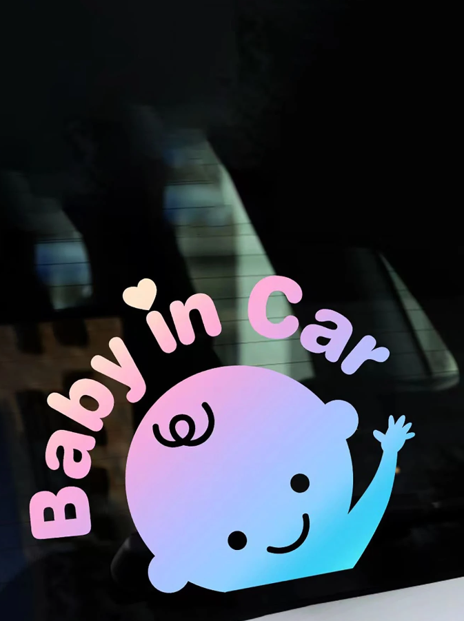 👶 Sticker “Baby in Car” – Diseño Tierno & Mensaje de Seguridad