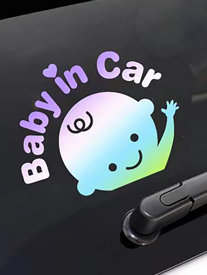 👶 Sticker “Baby in Car” – Diseño Tierno & Mensaje de Seguridad