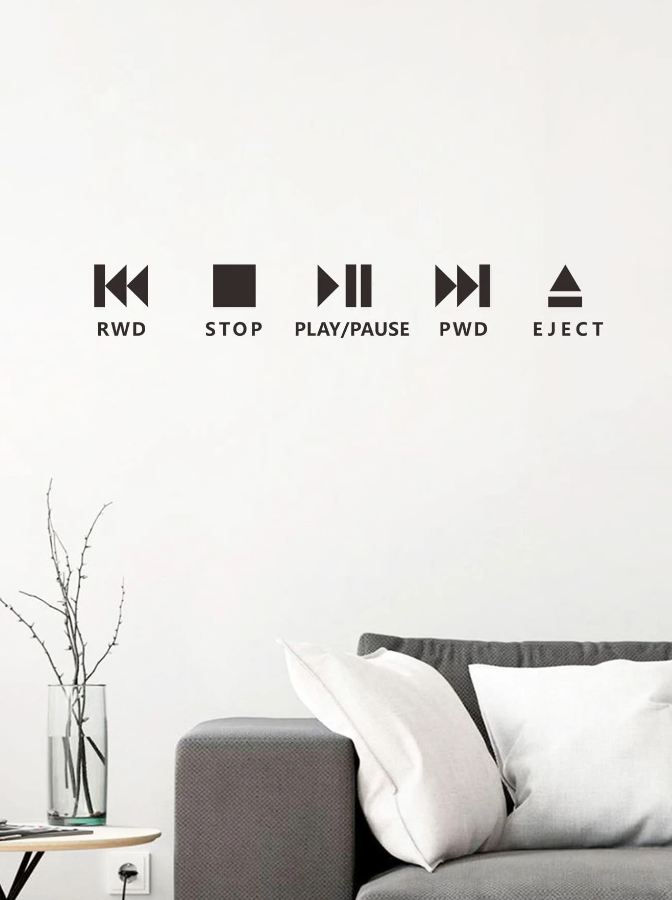Adhesivo Decorativo "Controles Multimedia"