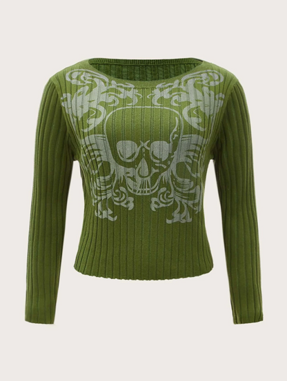 Jersey Casual con Estampado de Halloween - Verde