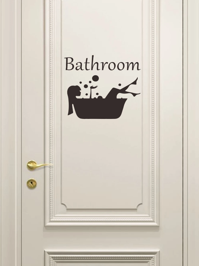Adhesivo Decorativo "Bathroom con Bañera y Letras"